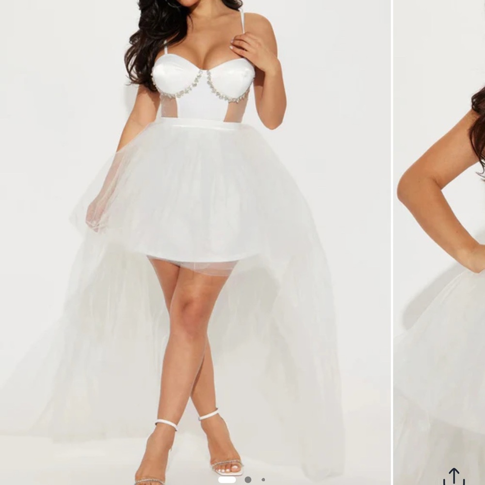 Fashion Nova White Bustier Dress